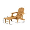 thumbnail image 3 of Pre-Assembled Outdoor Wooden Folding Adirondack Chair w/ Retractable Ottoman – Heavy Duty Solid Wood Patio Chair for Garden, Backyard, Pool & Firepit (350 lb Capacity), 3 of 11