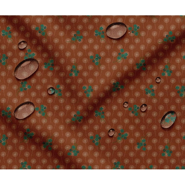 Tissu Taffetas Imperméable d'Extérieur par 5 Yard - Soimoi Imprimé Floral Brun / Résistant aux UV / Idéal pour Housses de Coussins, Imperméables, Rideaux de Douche et Plus / Largeur 56 Pouces