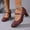 #0168-Wine, variant on Xucatan Women's Mary Jane Heels, T Strap Round Toe Dress Pumps, Vintage Style Block Heel Shoes, Versatile Spring Summer Office Footwear Gift