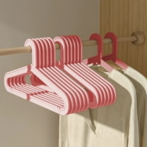 Gallickan Clothes Hangers, 10 Pack Plastic Non-Slip Space Saving Garment Holders, Heavy Duty Adults Closet Organizers, Pink