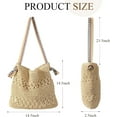 thumbnail image 3 of Kwuty Straw Beach Bags for Women - Women Beach Handmade Woven Tote Bag, Summer Mesh Hollow Shoulder Bag for Holiday, 3 of 7