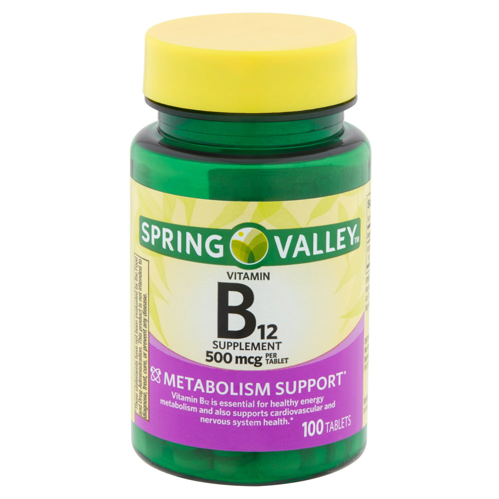 Spring Valley Vitamin B12 Tablets 500mcg 100 Count