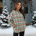 thumbnail image 2 of SCRAWLGOD Christmas Light Strip Print Long Sleeve Pullover for Women Round Neck Drop Shoulder Sweatshirt with Pockets Womens Oversized Comfortable Casual Clothes, 3XL, 2 of 7