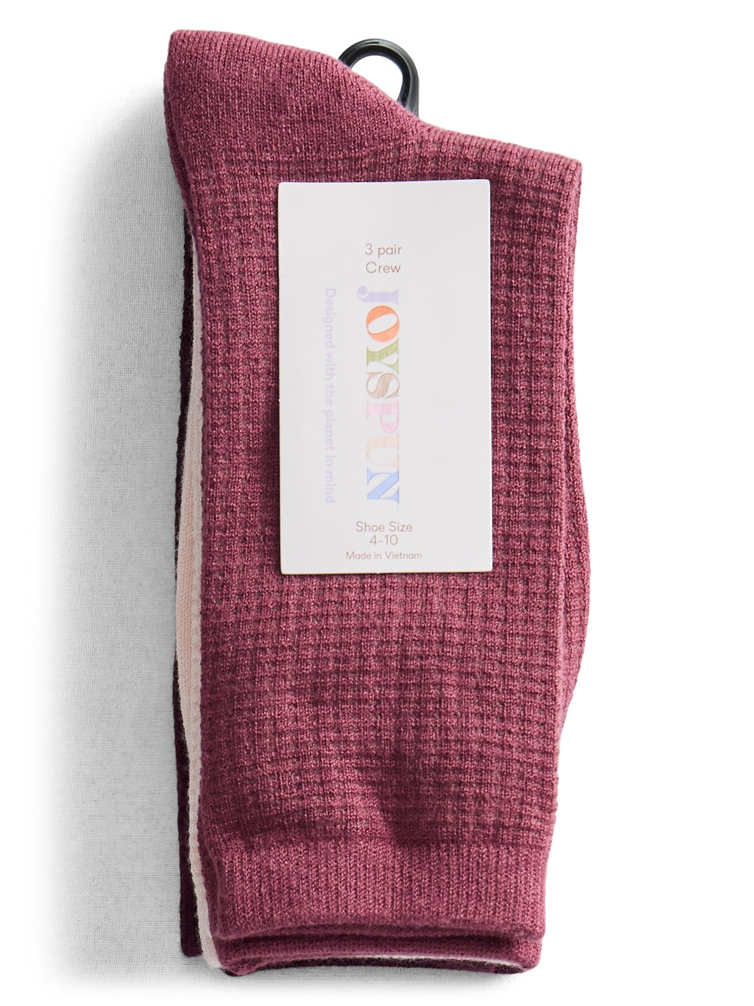 Joyspun Women’s Crew Elevated Dress Socks, 3-Pack, Shoe Sizes 4-10