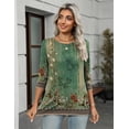 thumbnail image 2 of Camiseta Zeagoo Plant con cuello redondo y manga 3/4 para mujer, 2 of 5