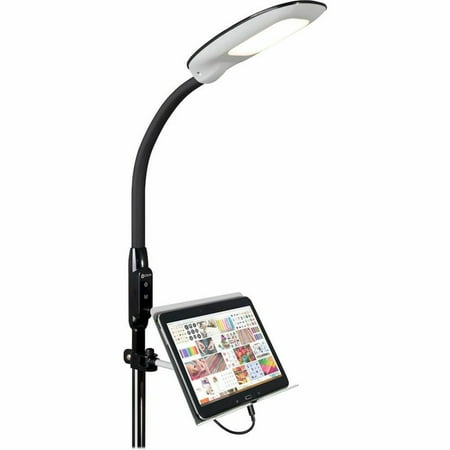 OttLite - ClearSun LED Floor Lamp with Tablet Stand and USB Charging Port