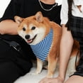 thumbnail image 3 of Kll Blue Gingham Dog Bandanas,Triangle Reversible Pet Scarf For Small Medium Large And Extra Large Dogs-Large, 3 of 7