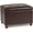 Dark Brown, variant on 24'' Leather Ottoman with Storage Rectangle Foot Rest Ottomans Stool for Living Room(Brown,Leather Texture)