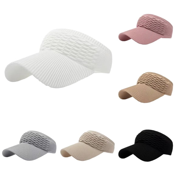Jane Wardrobe Ponytail Friendly Headband Sun Visor for Women, Wide Brim Textured, UPF 50 UV Protection, 1 Piece, One Size