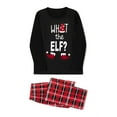 thumbnail image 4 of Christmas Pajamas Family Set, Letters Print Long Sleeve T-shirt with Plaid Pants Sleepwear Loungewear, 4 of 7