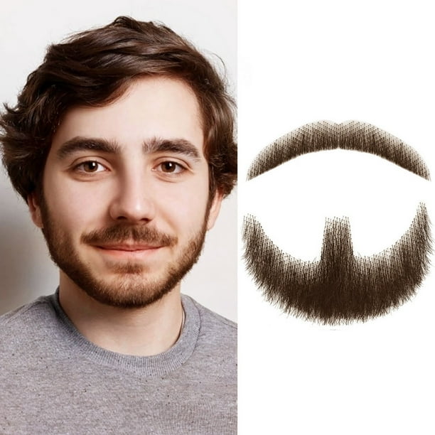 Bangcool Fake Mustache Human Hair Artificial Goatee Attached With Stickers Realistic Beard Fake Facial Hair With Adhesives For Entertainment Drama P