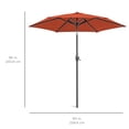 thumbnail image 2 of 7.5ft Heavy-Duty Round Umbrella, Outdoor Market Table Umbrella with 6-rib Steel Frame, Push Button, Easy Crank Lift for Balcony, Park, Poolside, Lawn, Garden, 2 of 5