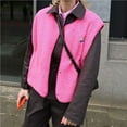 thumbnail image 2 of Women's Cropped Fuzzy Vest Casual Button Down Sleeveless Teddy Jacket Gilet Outerwear Coat, 2 of 9