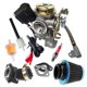 thumbnail image 1 of Carburador GY6 50CC 49CC con estrangulador eléctrico para ciclomotor scooter de 4 tiempos 139QMA 139QMB Taotao Engine PD18J Carb con kit de filtro de aire de colector de admisión, 1 of 1