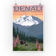 thumbnail image 3 of Denali, Alaska, North America's Tallest Peak, Bears and Spring Flowers (12x18 Wall Art Poster, Room Decor), 3 of 3