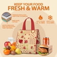 thumbnail image 5 of Pioneer Flower Floral Print Pattern Insulated Lunch Bag for Women & Adults,Large Portable Soft Cooler Lunch Bag,Thermal Food Storage Tote with Pearl Cotton,8.66L,8.75x5.75x9.5 Inch, 5 of 6
