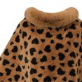 thumbnail image 4 of Fewfanhot Faux Fur Trim Heart Print Short Poncho Cape, Soft Warm Plush Wrap Shrug Coat for Women Fall Winter, 4 of 9