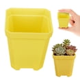 thumbnail image 2 of Plastic Seedling Pots, 3 Inch Flower Pots, Small Square Plastic Plant Pots, Succulent Planter Nursery Pots with Drain Hole for Outdoor Indoor Starting Seedlings Garden, Room and Balcony Decor, Yellow, 2 of 9