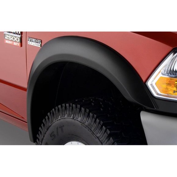 Bushwacker Fender Flare 50918-02 Extend-A-Fender; 1-3/4 Inch Tire Coverage; Matte Black; Dura-Flex 2000 ABS Smooth Plastic; 4-3/4 Inch Flare Height; Set Of 4