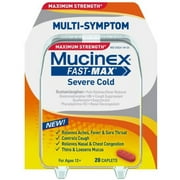 3 Pack - Mucinex Fast-Max Adult Severe Congestion and Cold Caplets, 20 Each