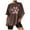 Brown, variant on IROINNID Summer Tops For Women Loose Basic T-Shirt Round-Neck Print Short Sleeve Printing Loose Blouse T-Shirt Spring