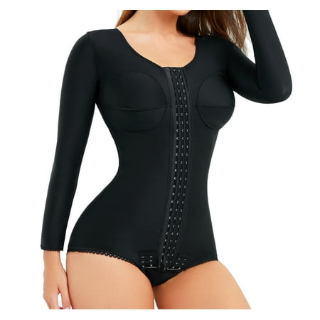 

Eleady Women Shapewear Arm Slimmer Compression Bodysuit Tummy Control Corset Waist Trainer Post Surgery Body Shaper(Black Large)