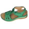 thumbnail image 3 of Rotm Dress Shoes Women's Slide Sandals with Soft Cork Footbed, Comfort Arch Support Flat Sandals for Summer Green,6.5, 3 of 6