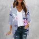 thumbnail image 1 of Cárdigan de manga larga para mujer, estampado, informal, blusa, abrigo, 1 of 5