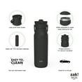 thumbnail image 6 of Zak Designs Harmony Water Bottle for Travel or At Home, 32oz Recycled Stainless Steel is Leak-Proof and Vacuum Insulated with Straw Lid and Carry Handle (Ebony), 6 of 10
