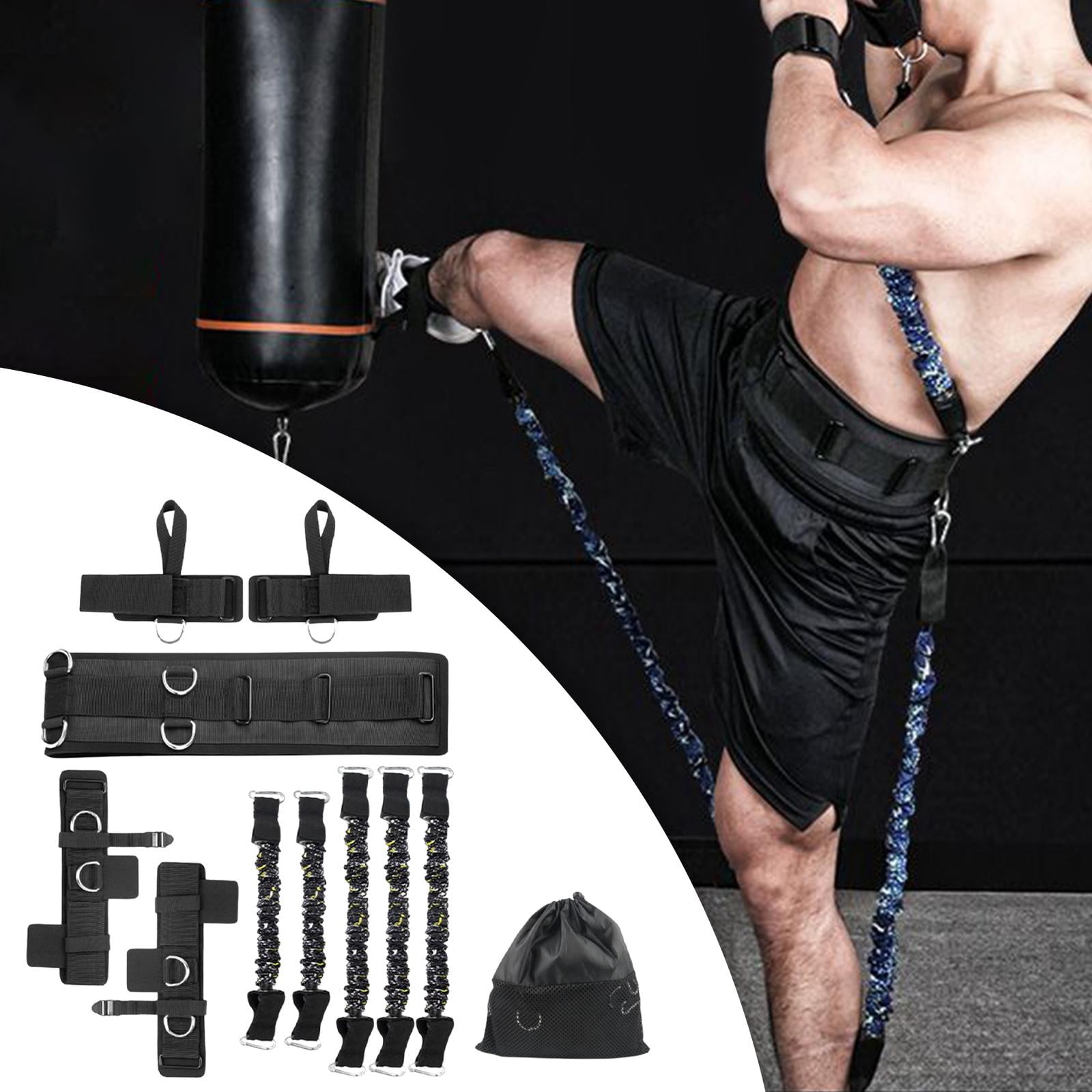 DimyFew Boxing Resistance Bands Set Accessories Premium Materials Vertical Jump Training 2lbs Black