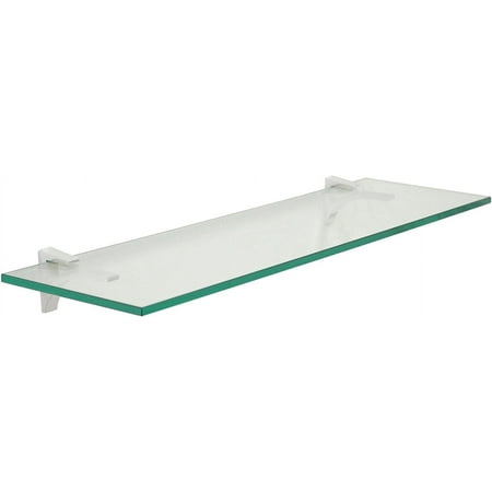 

Clear Floating Glass Shelf 10 X 27 in White