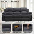 thumbnail image 3 of Drak Grey Fabric Recliner Sofa Luxurious Seating with Fabric Finish, Ergonomic Design, and Adjustable Backrest, Compact Reclining Sofa for Small Spaces/RVs, Home Theaters, Houses, and Offices., 3 of 5