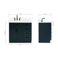 thumbnail image 3 of Ariel Hepburn 37 In. Left Offset Oval Sink Vanity With White Quartz Countertop 1.5" Edge In Midnight Blue, 3 of 10