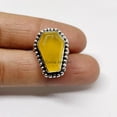 thumbnail image 4 of Yellow Onyx Natural Healing Gemstone Coffin Ring, Real 925 Sterling Silver, Promise Statement Handmade Jewelry For Women, Beautiful Anniversary Gifts, Bridesmaid Gift (Yellow Onyx, Size 7), 4 of 8