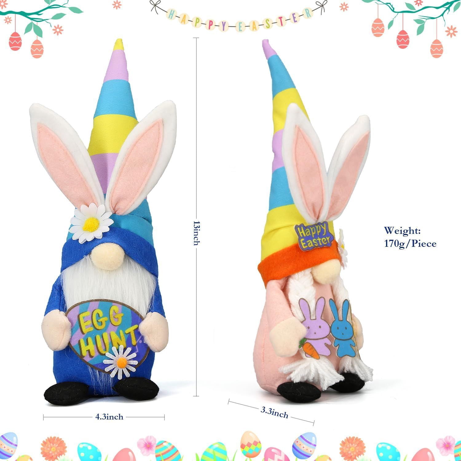 Set of 3 Hocus Pocus Witch Gnomes with Brooms for Rustic Halloween Decor