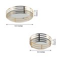 thumbnail image 3 of Efavormart Set of 2 Gold Metal Decorative Serving Trays Round Mirror Trays - 13.5" / 9.5", 3 of 11