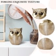thumbnail image 2 of Estatua De Búho Estatua de búho de resina, adornos de lunares, figuras de animales, decoración del hogar (oro blanco) Ndcxsfigh Libre de BPA, 2 of 5