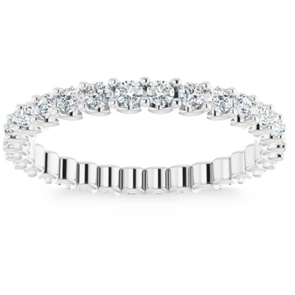 Pompeii 3/4Ct Diamond Eternity Ring 14k White Gold U Prong (H/I,I1-I2)