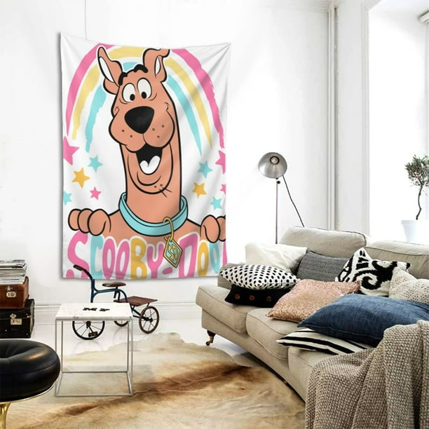 Tapiz de dibujos animados de Scooby Doo, tapiz de pared grande, tapiz de fondo, póster vertical para colgar en la pared para dormitorio, sala de estar, hogar, oficina, decoración, regalos, 80 x 60