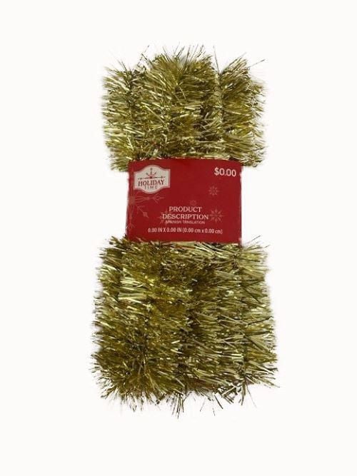 Holiday Time 10 Ft Tinsel Garland, Gold
