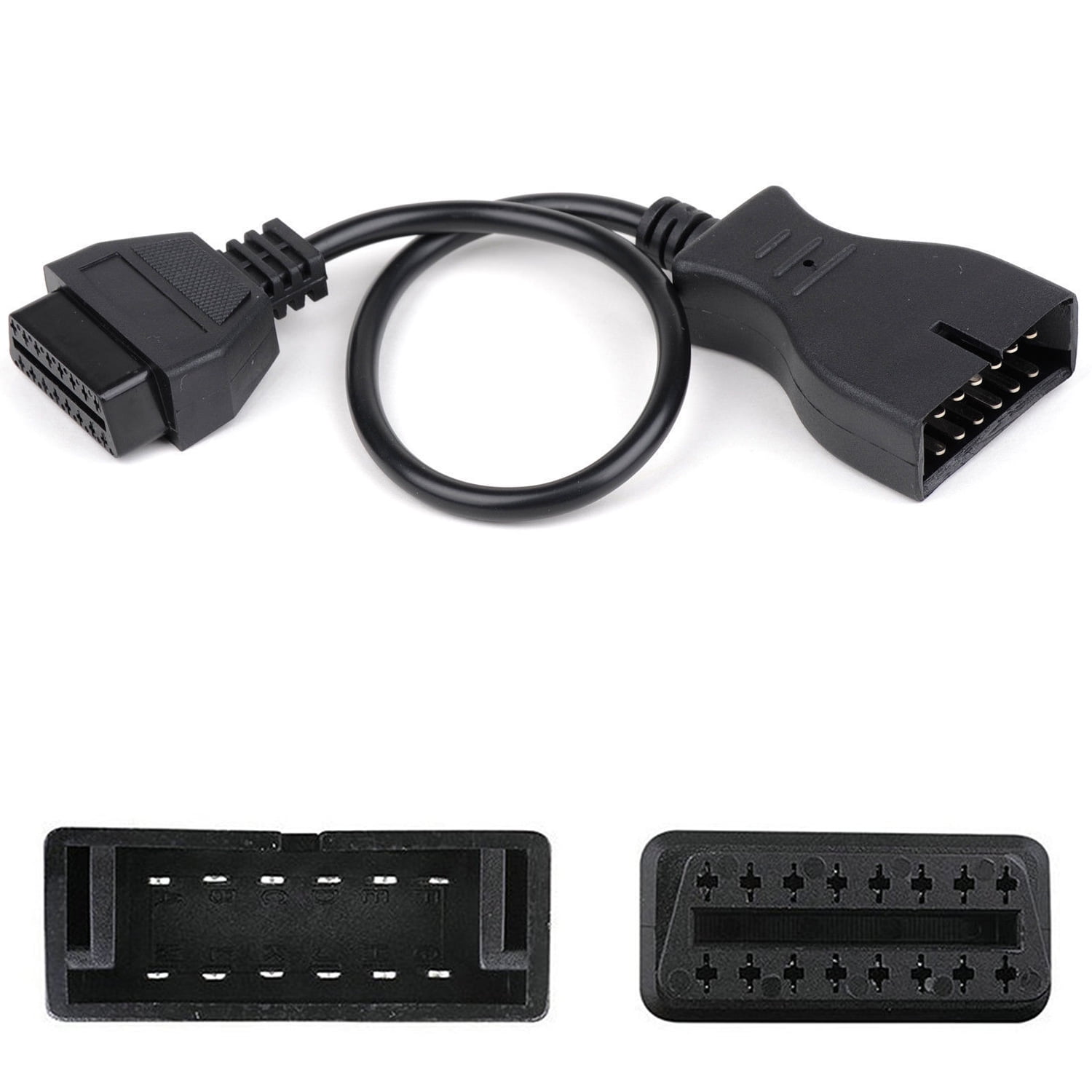 OBD2 OBDII 16Pin Female Connector Adapter with Screws Diagnostic Tool Practical 