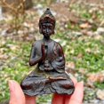 thumbnail image 4 of Tibet vintage copper bronze Tibetan Buddhism Buddha figurine, Meditating meditation Sitting Buddha Figurine Decorate Bodhisattva statues, 4 of 10