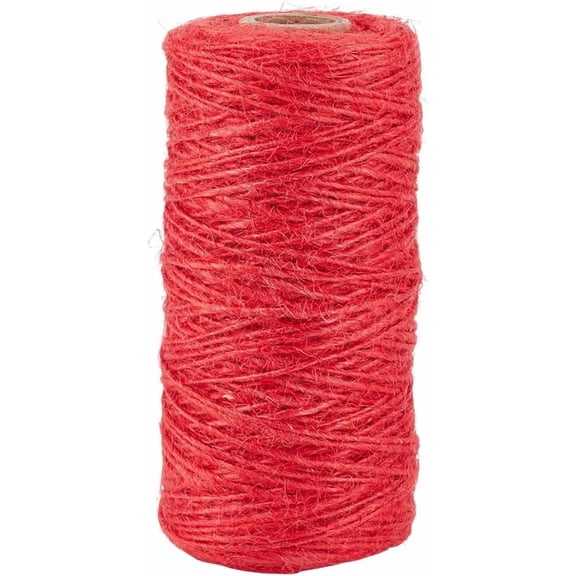 100M/328 Feet 1mm Red Macrame Cord Thin Hemp String Twine Natural Jute Hanging Handmade Garden Wrapping Packing Craft Thread Rope for Gardening Home Gift Packing Wrapping Crafts Decoration Red