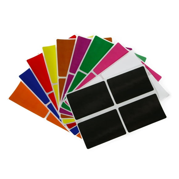 Royal Green Sticker Labels - Rectangular Label Stickers in 10 Assorted Colors Name Labels for Kids Clothing and School Supplies Labels for Storage Bins File Folder Labels 3x2 inches 40 Pack