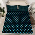 thumbnail image 2 of Feelyou Modern Polkadot Kid Twin Sheet Sets, Fashion Cycle Black Blue Bedding, 3pcs, 2 of 7