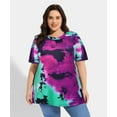 thumbnail image 2 of CASSIE LIZ Womens Tops Plus Size Summer Tie Dye Shirts Purple Green Round Neck Fashion Short Sleeve Tee Loose Fit Tunics Spring Oversized Blouses Casual Pullovers XL 14W 16W, 2 of 5