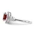thumbnail image 4 of 10K White Gold Ring Band with Stones (07) July Ruby Oval Red Diamond Round, Size 6, 4 of 5