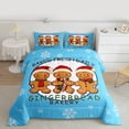 thumbnail image 3 of Manfei Gingerbread Man Teens Bedding Comforter Set, Merry Christmas Twin Comforter Sets, Dreamy Winter Blue Snowflake Reversible Bedding Set, Breathable Home Decor, 2 Pieces, 3 of 9