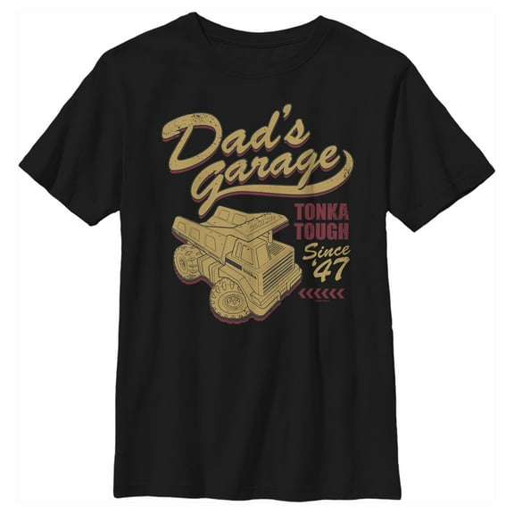 Boy's Tonka Dad's Garage Graphic Tee Black Medium