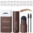 thumbnail image 1 of ibcccndc One Step Eyebrow Stamp Shaping Kit - Eyebrow Powder Stamp with 10 Reusable Eyebrow Stencils 2 Eyebrow Pen Brushes, Long Lasting Waterproof Eyebrow Makeup (light brown), 1 of 5